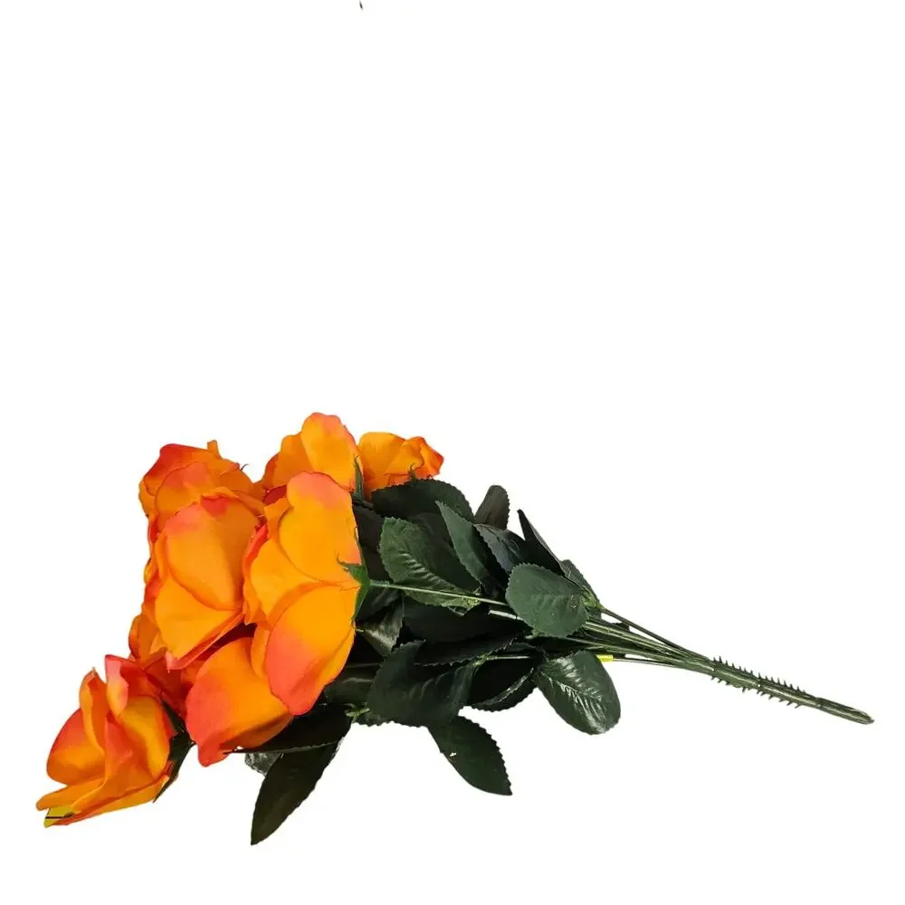 Orange Coral Silk Rose Flower Bushes 24 Roses 4